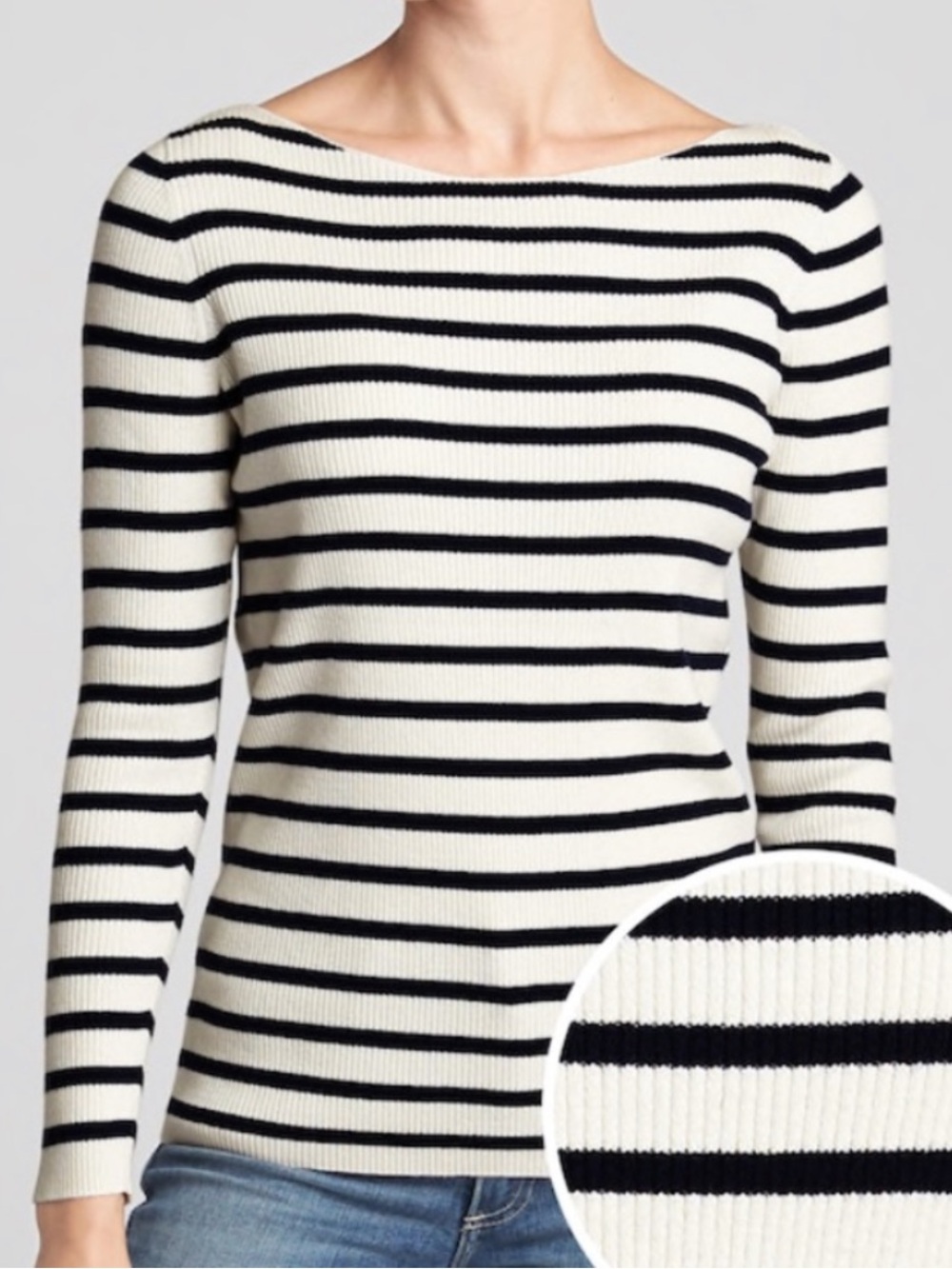 Gap Long Sleeve Boatneck Ribbed Sweater